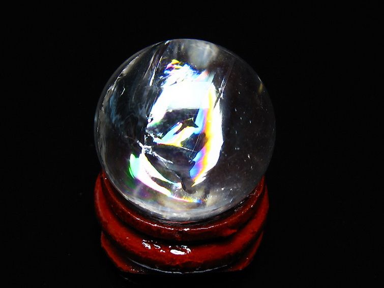 虹入り ヒマラヤ水晶 丸玉 24mm [t317-4890] 1枚目
