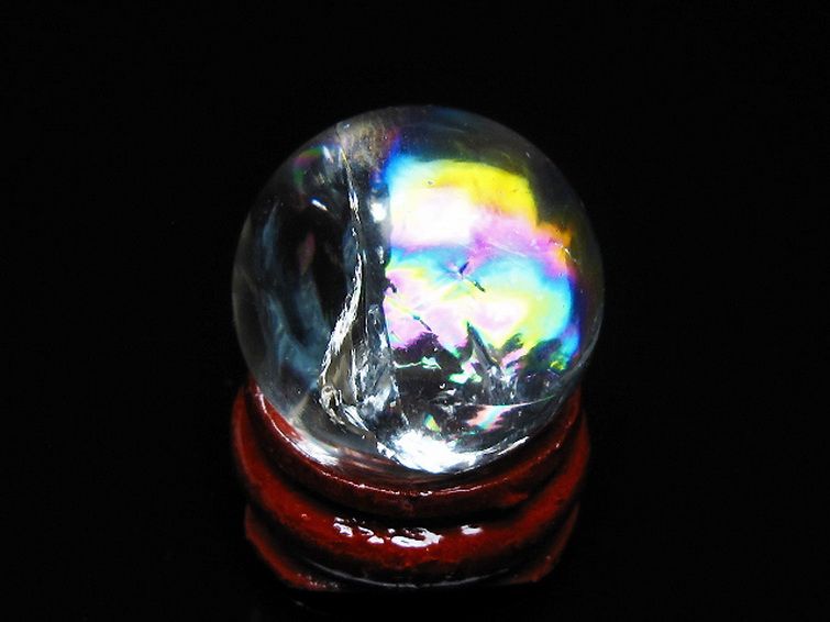 虹入り ヒマラヤ水晶 丸玉 24mm [t317-4891] 3枚目