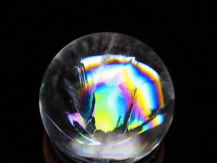 虹入り ヒマラヤ水晶 丸玉 24mm [T317-4897] 2枚目