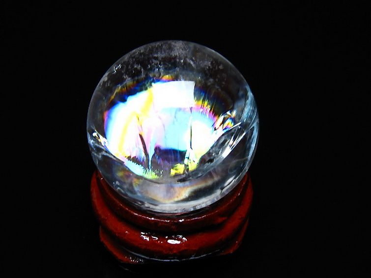 虹入り ヒマラヤ水晶 丸玉 24mm [T317-4897] 3枚目