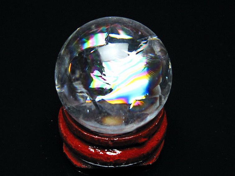 虹入り ヒマラヤ水晶 丸玉 25mm [T317-4898] 3枚目