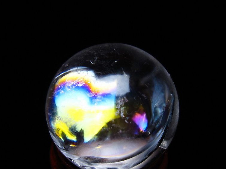 虹入り ヒマラヤ水晶 丸玉 25mm [t317-4903] 2枚目