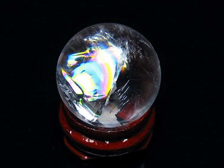 虹入り ヒマラヤ水晶 丸玉 25mm [t317-4923] 1枚目