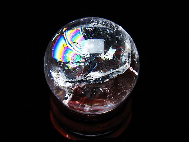 虹入り ヒマラヤ水晶 丸玉 25mm [t317-5044] 1枚目
