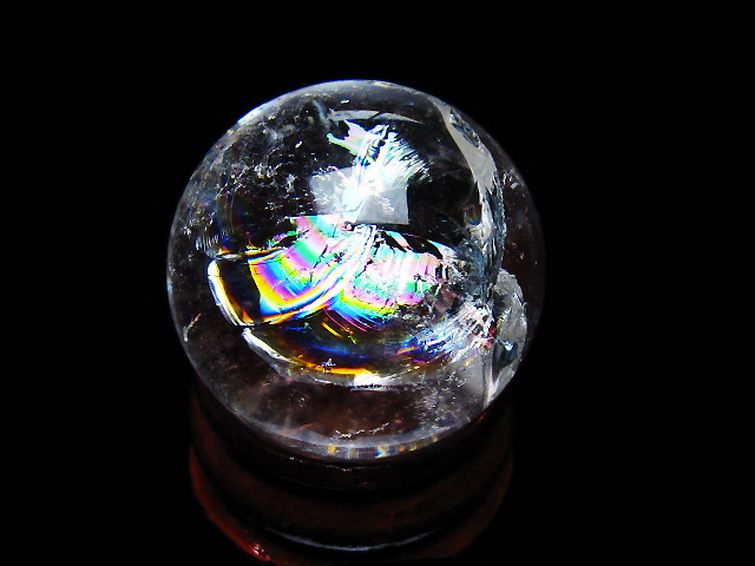 虹入り ヒマラヤ水晶 丸玉 25mm [t317-5044] 3枚目