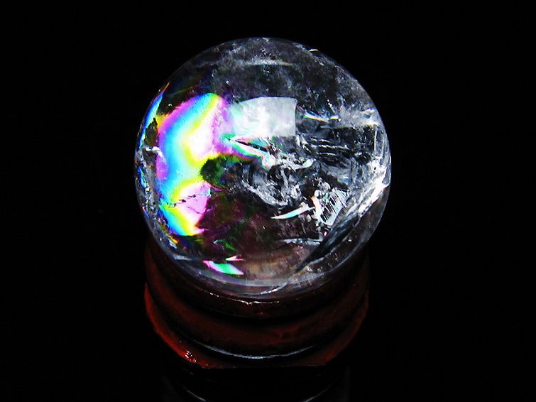 虹入り ヒマラヤ水晶 丸玉 25mm [t317-5052] 1枚目