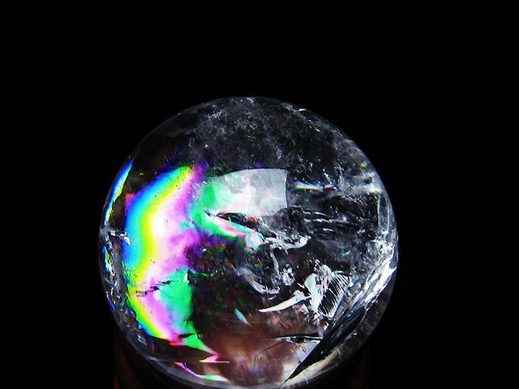 虹入り ヒマラヤ水晶 丸玉 25mm [t317-5052] 2枚目