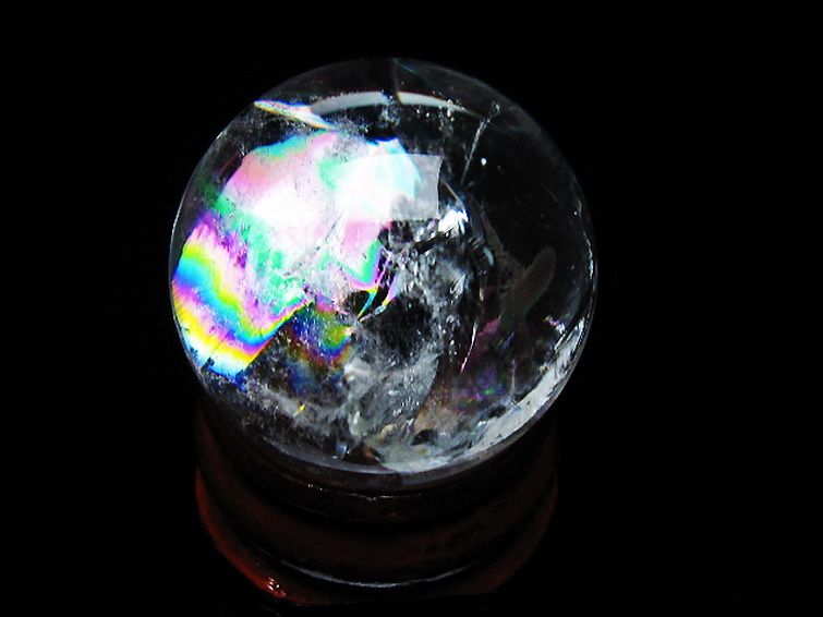 虹入り ヒマラヤ水晶 丸玉 25mm [T317-5055] 3枚目