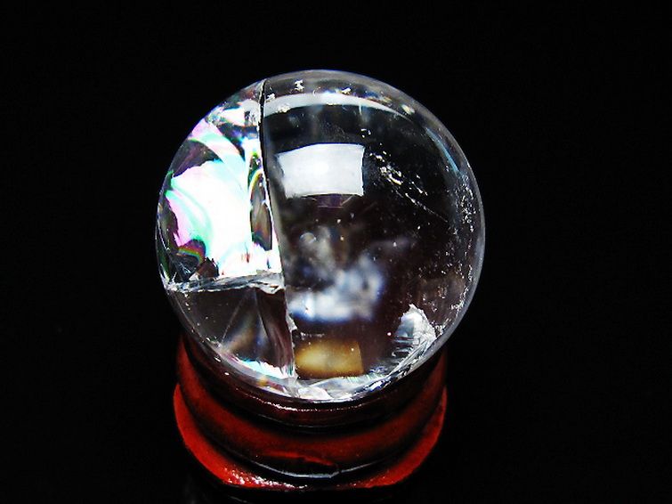 虹入り ヒマラヤ水晶 丸玉 26mm [T317-5066] 1枚目