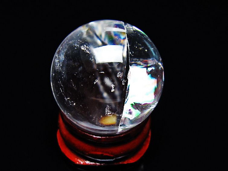 虹入り ヒマラヤ水晶 丸玉 26mm [T317-5066] 3枚目