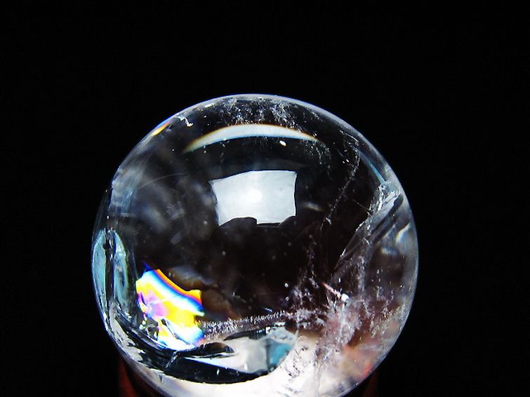 虹入り ヒマラヤ水晶 丸玉 26mm [T317-5068] 2枚目