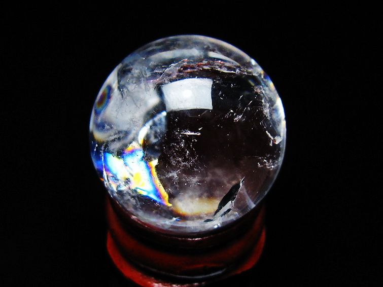 虹入り ヒマラヤ水晶 丸玉 26mm [T317-5068] 3枚目