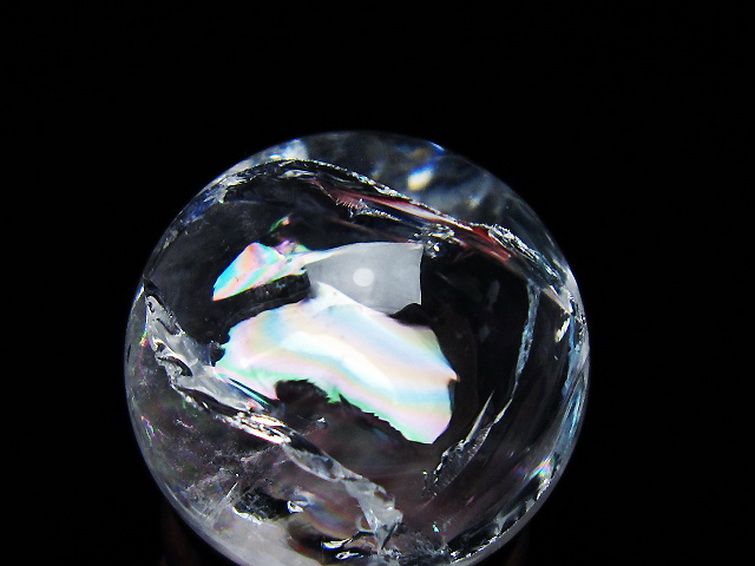 虹入り ヒマラヤ水晶 丸玉 27mm [T317-5080] 2枚目