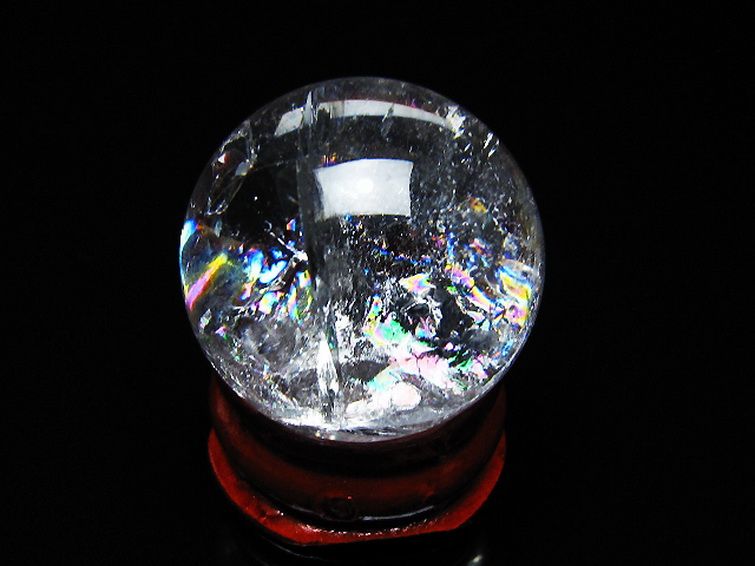 虹入り ヒマラヤ水晶 丸玉 27mm [T317-5121] 3枚目