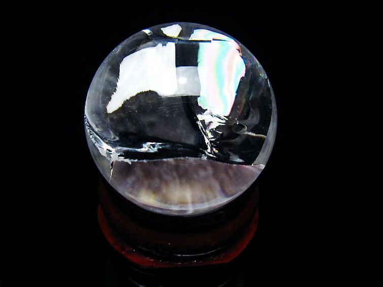 虹入り ヒマラヤ水晶 丸玉 26mm [T317-5127] 1枚目