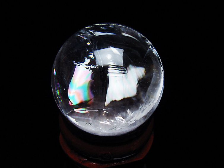 虹入り ヒマラヤ水晶 丸玉 26mm [T317-5127] 3枚目