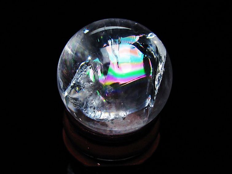 虹入り ヒマラヤ水晶 丸玉 26mm [T317-5130] 1枚目