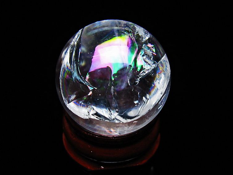 虹入り ヒマラヤ水晶 丸玉 26mm [T317-5130] 3枚目