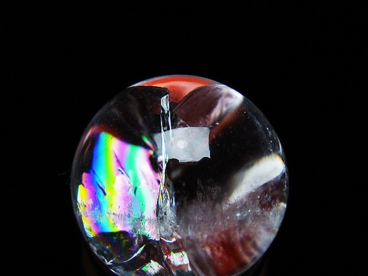 虹入り ヒマラヤ水晶 丸玉 25mm [t317-5149]