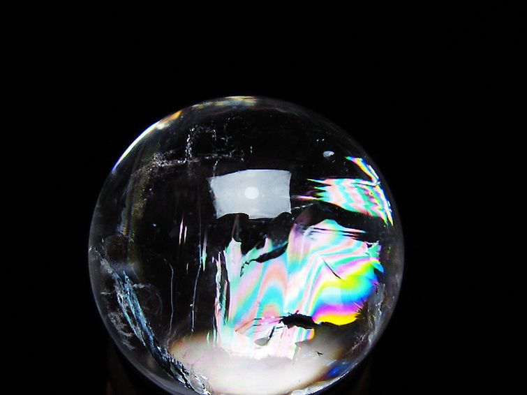 虹入り ヒマラヤ水晶 丸玉 25mm [T317-5154] 2枚目