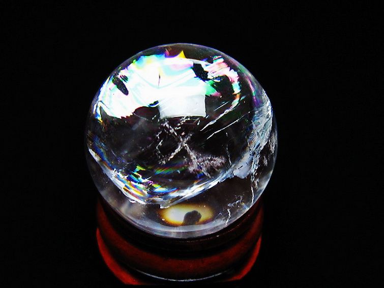 虹入り ヒマラヤ水晶 丸玉 25mm [T317-5154] 3枚目