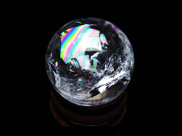 虹入り ヒマラヤ水晶 丸玉 25mm [t317-5160] 1枚目