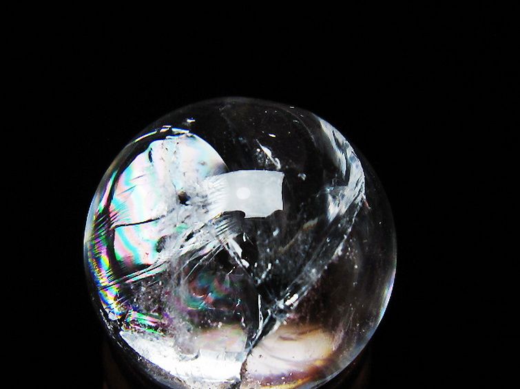 虹入り ヒマラヤ水晶 丸玉 25mm [T317-5162] 2枚目