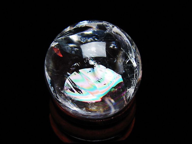 虹入り ヒマラヤ水晶 丸玉 25mm [t317-5164] 3枚目