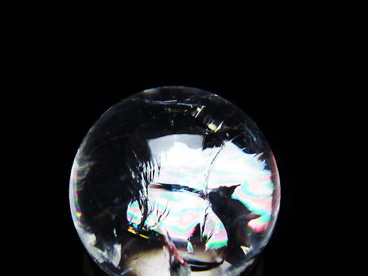 虹入り ヒマラヤ水晶 丸玉 25mm [t317-5168] 2枚目