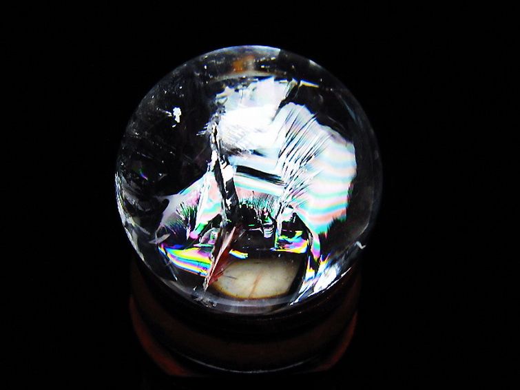 虹入り ヒマラヤ水晶 丸玉 25mm [t317-5168] 3枚目