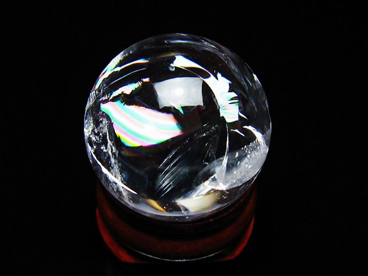 虹入り ヒマラヤ水晶 丸玉 25mm [t317-5169] 1枚目