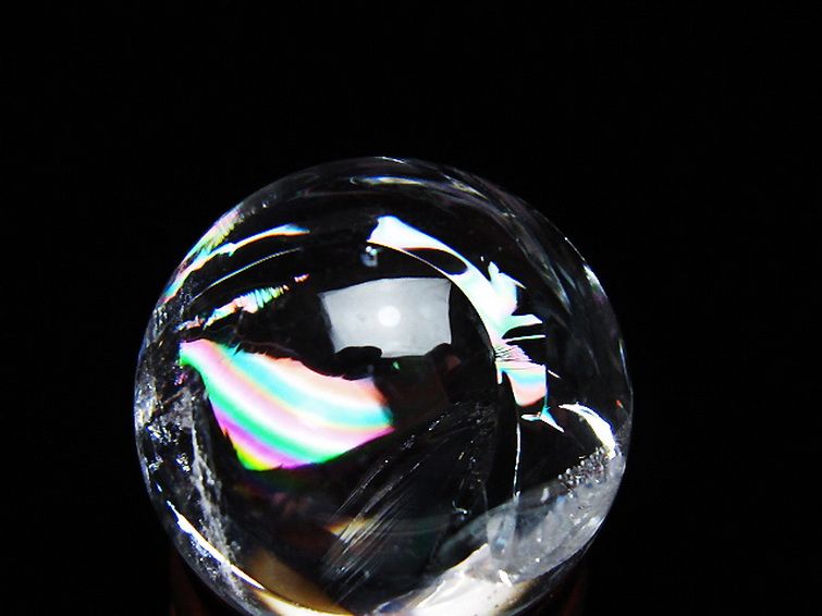 虹入り ヒマラヤ水晶 丸玉 25mm [t317-5169] 2枚目