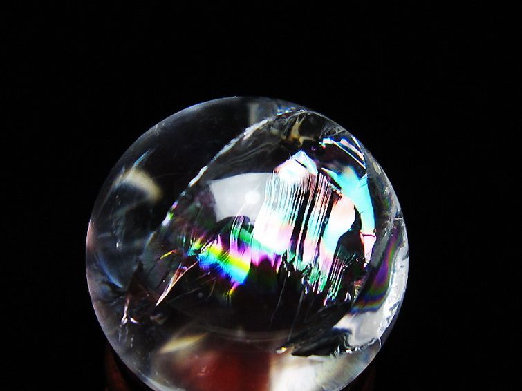 虹入り ヒマラヤ水晶 丸玉 25mm [T317-5175] 2枚目