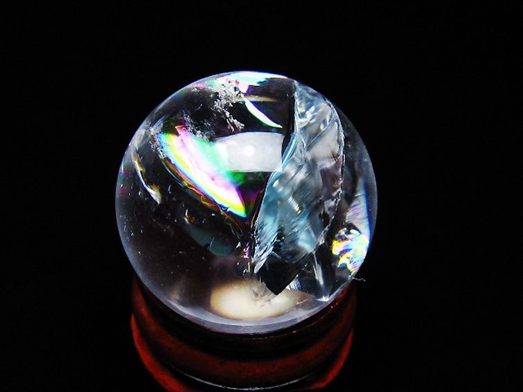 虹入り ヒマラヤ水晶 丸玉 25mm [T317-5175] 3枚目