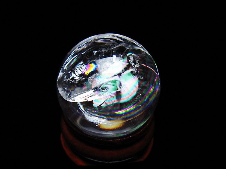 虹入り ヒマラヤ水晶 丸玉 25mm [t317-5176] 3枚目