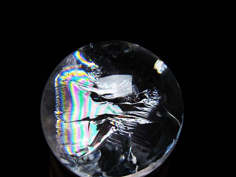 虹入り ヒマラヤ水晶 丸玉 25mm [T317-5180] 2枚目