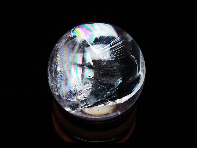 虹入り ヒマラヤ水晶 丸玉 25mm [T317-5180] 3枚目