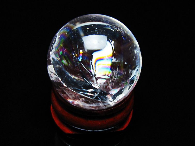 虹入り ヒマラヤ水晶 丸玉 25mm [T317-5183] 1枚目