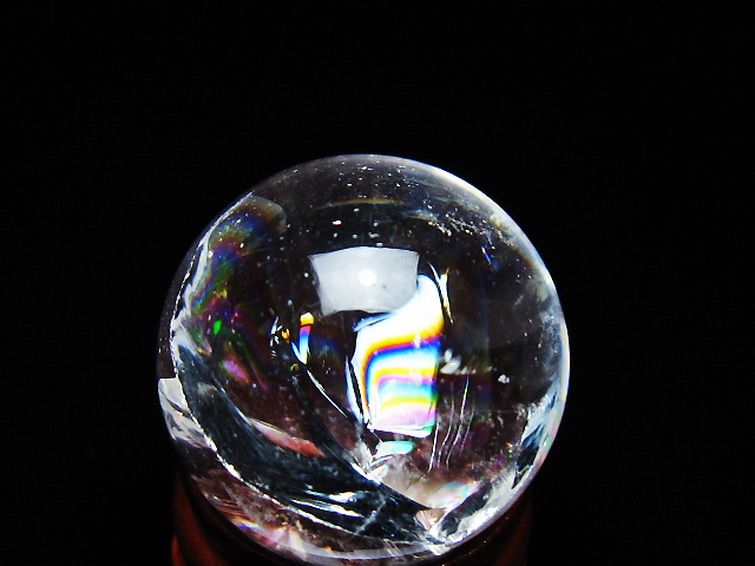 虹入り ヒマラヤ水晶 丸玉 25mm [T317-5183] 2枚目