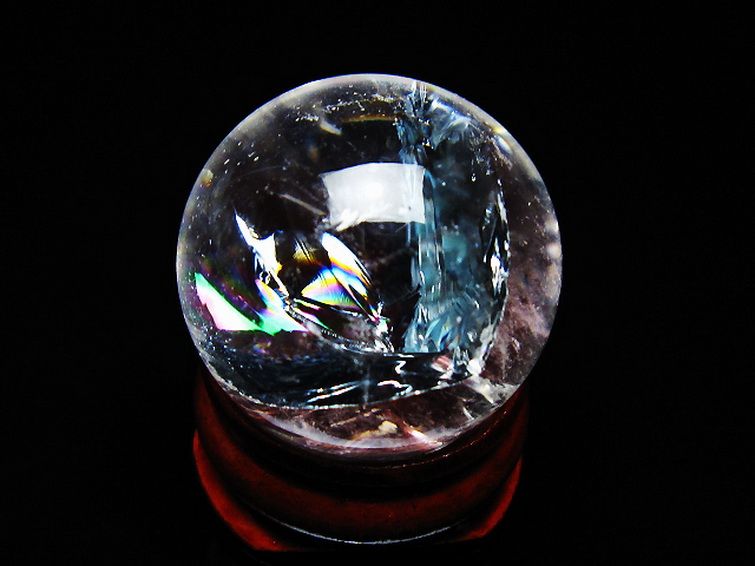 虹入り ヒマラヤ水晶 丸玉 25mm [T317-5183] 3枚目