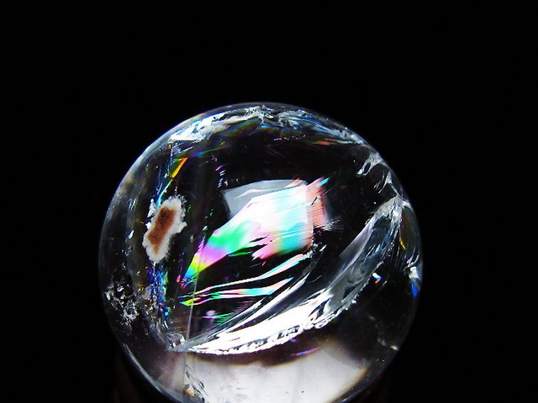 虹入り ヒマラヤ水晶 丸玉 25mm [T317-5185] 2枚目