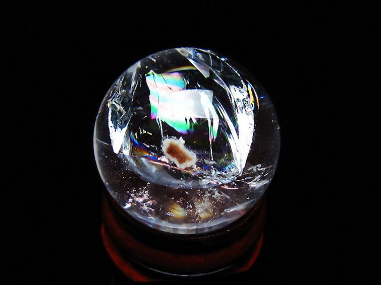 虹入り ヒマラヤ水晶 丸玉 25mm [T317-5185] 3枚目