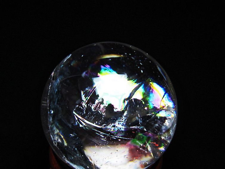 虹入り ヒマラヤ水晶 丸玉 26mm [T317-5187] 2枚目