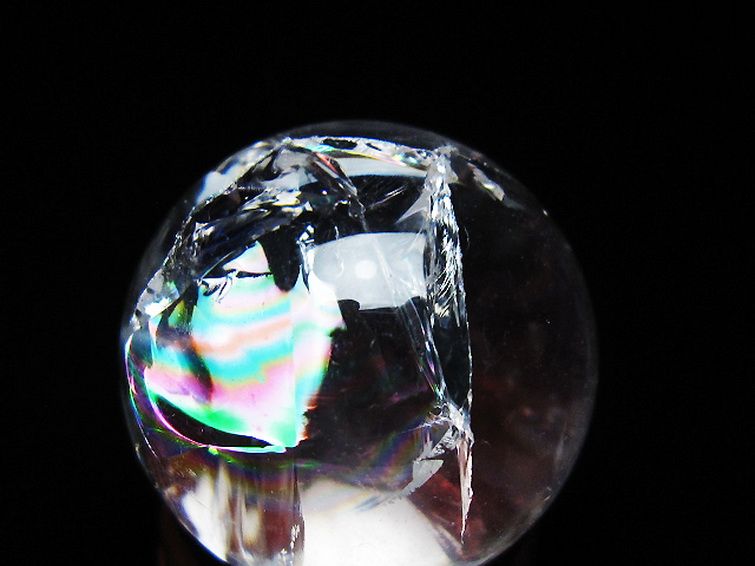 虹入り ヒマラヤ水晶 丸玉 27mm [t317-5207] 2枚目