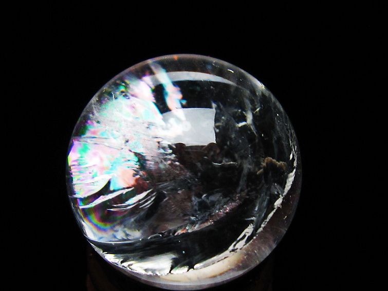 虹入り ヒマラヤ水晶 丸玉 27mm [T317-5208] 2枚目