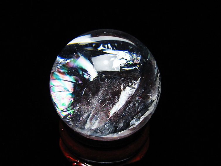 虹入り ヒマラヤ水晶 丸玉 27mm [T317-5208] 3枚目