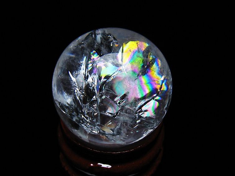 虹入り ヒマラヤ水晶 丸玉 25mm [t317-5314] 3枚目