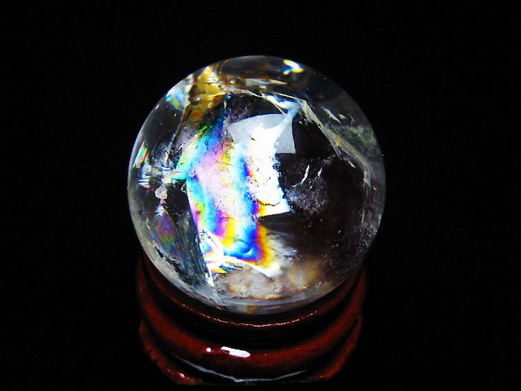 虹入り ヒマラヤ水晶 丸玉 25mm [t317-5316] 1枚目