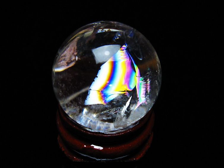 虹入り ヒマラヤ水晶 丸玉 25mm [t317-5316] 3枚目