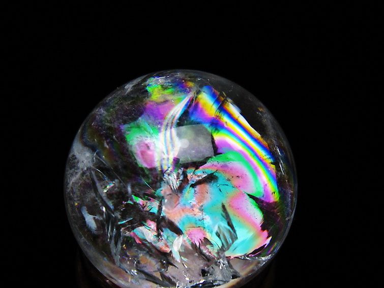 虹入り ヒマラヤ水晶 丸玉 25mm [t317-5318] 2枚目